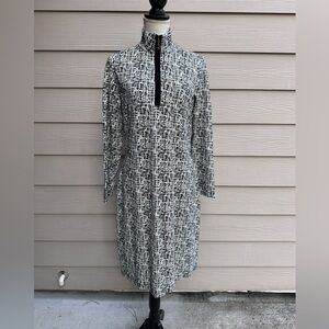 J. MCLAUGHLIN houndstooth Aspen Glenn ponte knit Bedford dress SZ Large EUC C23